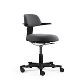 Dark grey Work Chair WORK 40 with armrests and five castors by hjh OFFICE