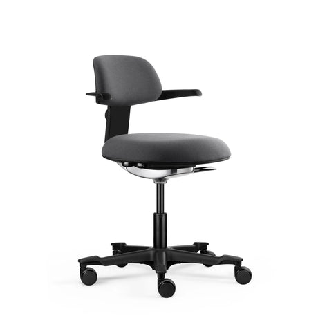 Dark grey Work Chair WORK 40 with armrests and five castors by hjh OFFICE