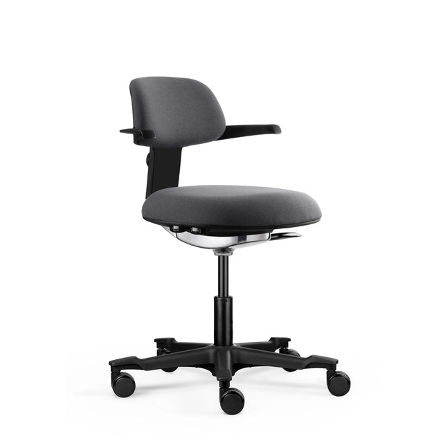 Dark grey Work Chair WORK 40 with armrests and five castors by hjh OFFICE