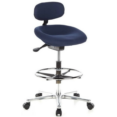 Blue Counter chair WORK MF with headrest, footring and five castors by hjh OFFICE