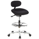 Black Counter chair WORK MF with foot ring and chromed star base on castors by hjh OFFICE