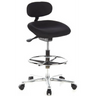 Black Counter chair WORK MF with foot ring and chromed star base on castors by hjh OFFICE