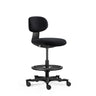 Black Work Chair WORK MF2 with padded seat, foot ring and castors by hjh OFFICE