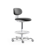 Work Chair WORK MF2 W in dark grey with white star base and foot ring by hjh OFFICE