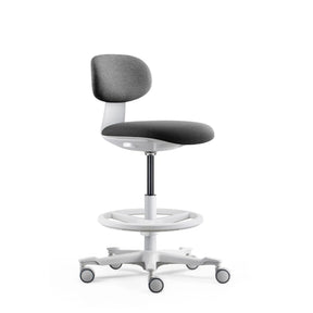 Work Chair WORK MF2 W in dark grey with white star base and foot ring by hjh OFFICE