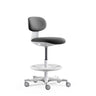 Work Chair WORK MF2 W in dark grey with white star base and foot ring by hjh OFFICE