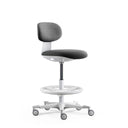 Work Chair WORK MF2 W in dark grey with white star base and foot ring by hjh OFFICE