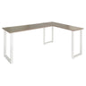 Corner desk WORKSPACE BASIC I with grey tabletop and white U-shaped legs by hjh OFFICE