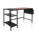 Office Desk WORKSPACE H I in black and brown with two shelves and a side compartment by hjh OFFICE