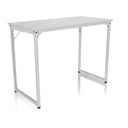 White Office Desk WORKSPACE I with a rectangular top and a simple metal frame by hjh OFFICE