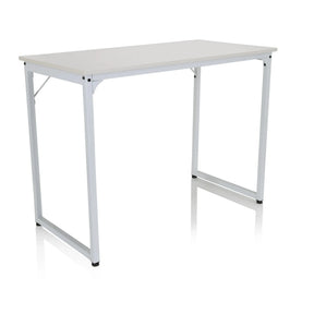 White Office Desk WORKSPACE I with a rectangular top and a simple metal frame by hjh OFFICE