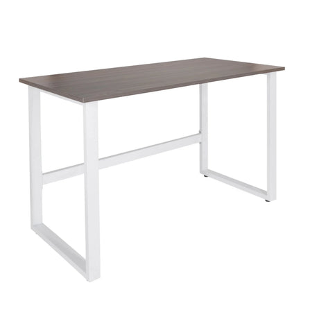 Office Desk WORKSPACE LIGHT I with grey tabletop and white frame by hjh OFFICE