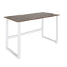 Office Desk WORKSPACE LIGHT I with brown walnut top and white metal frame by hjh OFFICE