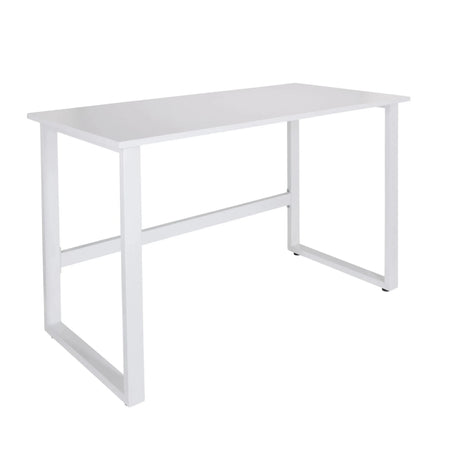 White Office Desk WORKSPACE LIGHT I with a simple tabletop and U-shaped frame by hjh OFFICE