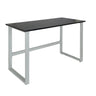 Office Desk WORKSPACE LIGHT I in graphite with a rectangular top and silver metal frame by hjh OFFICE