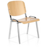 Four-legged chair XT 600 C H made of light beech with chrome-plated metal frame and armrests by hjh OFFICE