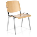 Four-legged chair XT 600 C H made of light beech with chrome-plated metal frame and armrests by hjh OFFICE