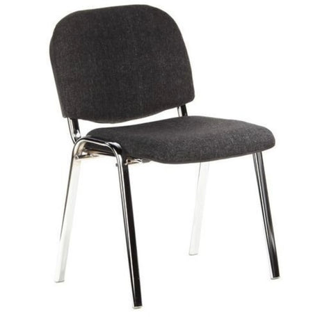 Four-legged chair XT 600 C with anthracite fabric upholstery and chromed metal frame by hjh OFFICE