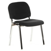 Black four-legged chair XT 600 C with fabric upholstery and shiny metal frame by hjh OFFICE