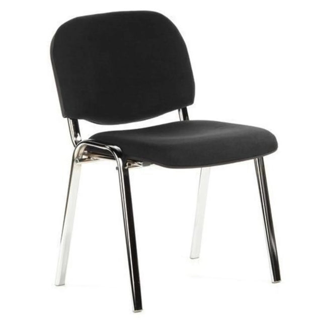 Black four-legged chair XT 600 C with fabric upholstery and shiny metal frame by hjh OFFICE