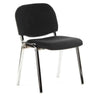 Black four-legged chair XT 600 C with fabric upholstery and shiny metal frame by hjh OFFICE
