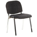 Four-legged chair XT 600 C with anthracite fabric upholstery and chromed metal frame by hjh OFFICE