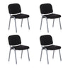 Set of four four-legged chairs XT 600 S with black cover and silver frame by hjh OFFICE