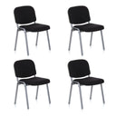 Set of four four-legged chairs XT 600 S with black cover and silver frame by hjh OFFICE