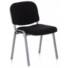 Four-legged chair XT 600 S with black cover and silver metal frame by hjh OFFICE