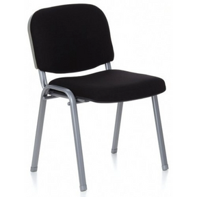 Four-legged chair XT 600 S with black cover and silver metal frame by hjh OFFICE