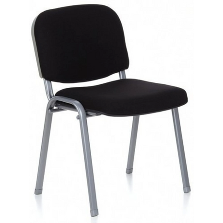 Four-legged chair XT 600 S with black cover and silver metal frame by hjh OFFICE
