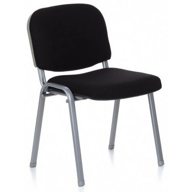 Four-legged chair XT 600 S with black cover and silver metal frame by hjh OFFICE