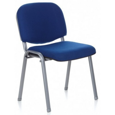 Vierfußstuhl XT 600 S mit blauem Stoffbezug und silbernem Metallgestell von hjh OFFICE