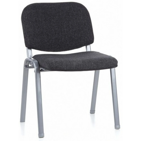 Four-legged chair XT 600 S in anthracite with fabric upholstery and silver metal frame by hjh OFFICE