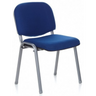 Four-legged chair XT 600 S with blue fabric upholstery and silver metal frame by hjh OFFICE