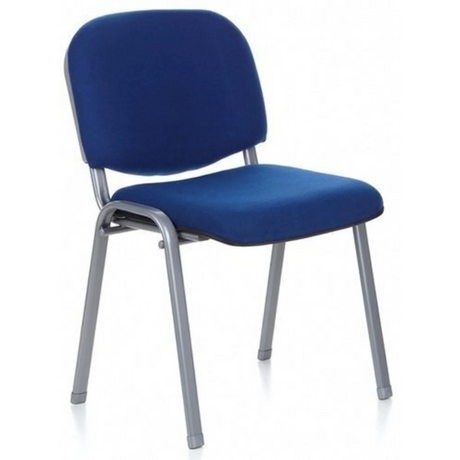 Four-legged chair XT 600 S with blue fabric upholstery and silver metal frame by hjh OFFICE
