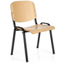 Vierfußstuhl XT 600 SW H aus hellem Buchenholz mit schwarzem Metallgestell von hjh OFFICE