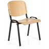 Four-legged chair XT 600 SW H made of light beech wood with a black metal frame by hjh OFFICE