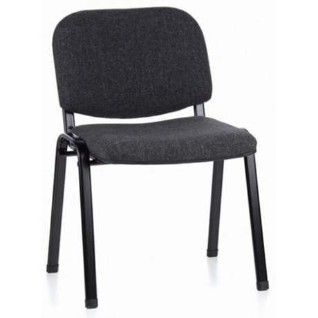 Four-legged chair XT 600 SW with anthracite fabric upholstery and black frame by hjh OFFICE
