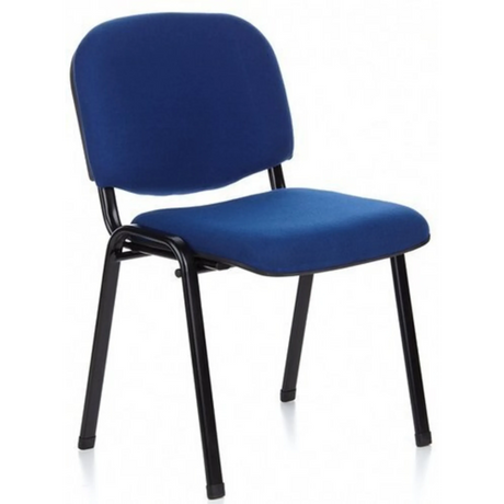 Four-legged chair XT 600 SW with blue fabric upholstery and black metal frame by hjh OFFICE