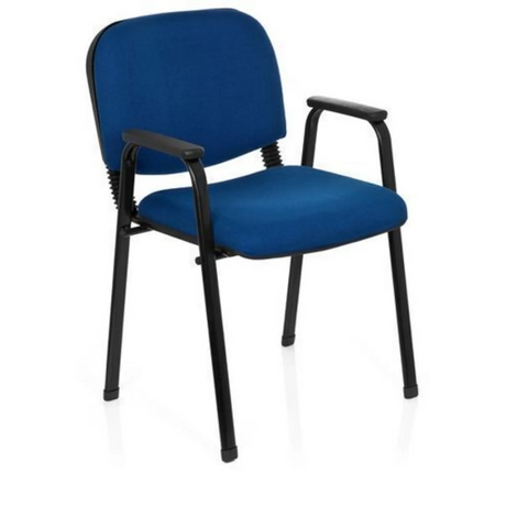 Blue Four-legged chair XT 650 with black armrests and frame by hjh OFFICE