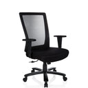 Black Swivel Chair XXL EXTENDER with mesh backrest and armrests by hjh OFFICE