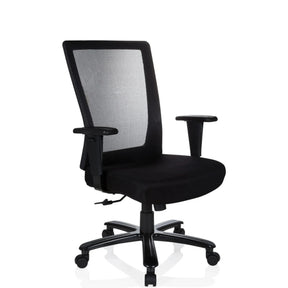 Black Swivel Chair XXL EXTENDER with mesh backrest and armrests by hjh OFFICE