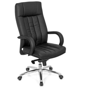 Swivel Chair XXL G 300 in black faux leather with quilted upholstery by hjh OFFICE