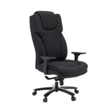 XXL Pullmann Gen2 swivel chair with black fabric upholstery, quilted pattern and adjustable armrests by hjh OFFICE