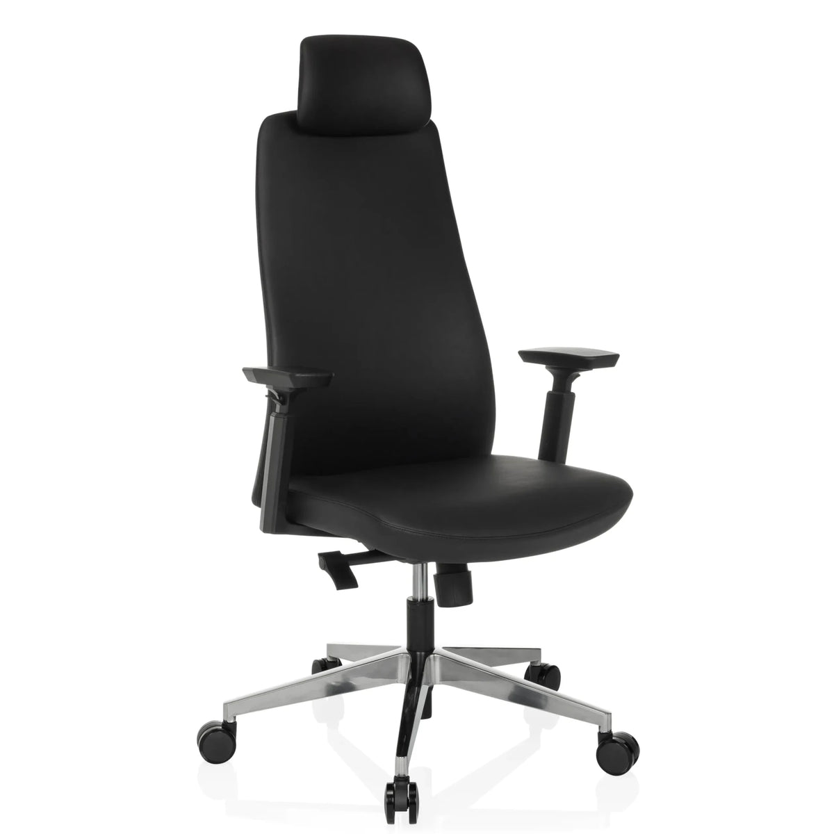 Black Professional Executive Chair YUCANO I with headrest and polished star base by hjh OFFICE