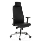 Black Professional Executive Chair YUCANO I with headrest and polished star base by hjh OFFICE