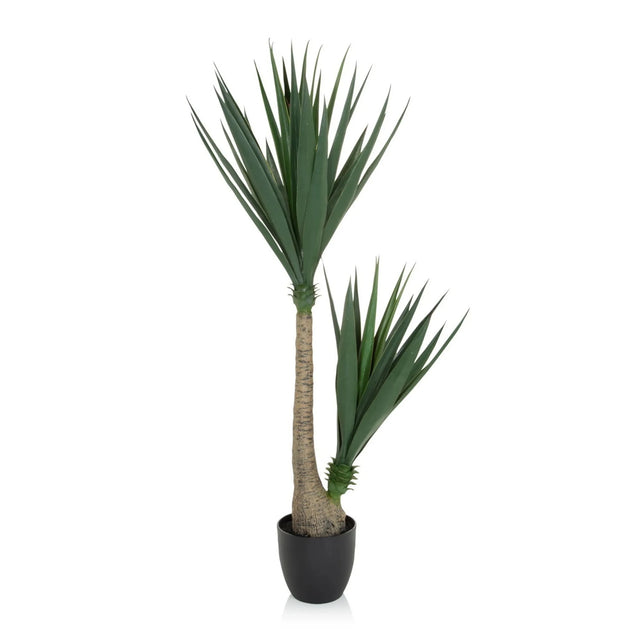 Artificial plant YUCCA in green with narrow leaves and a black pot by hjh OFFICE