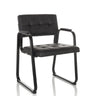 Black guest chair ZANTA B PU with quilted faux leather upholstery and sled base by hjh OFFICE