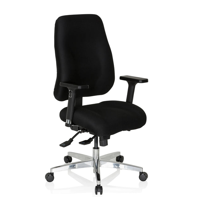 Black Professional Office Chair ZENIT COMFORT with armrests and glossy base by hjh OFFICE